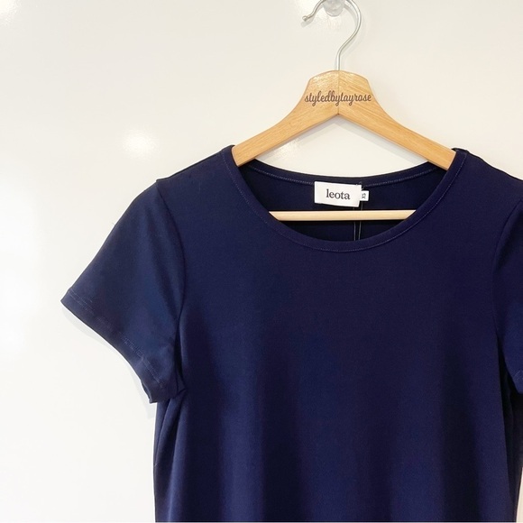 NWT Leota A-Line T-Shirt Dress In Classic Navy Dress - Picture 6 of 12